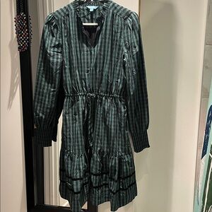 Draper James green and black checkered dress